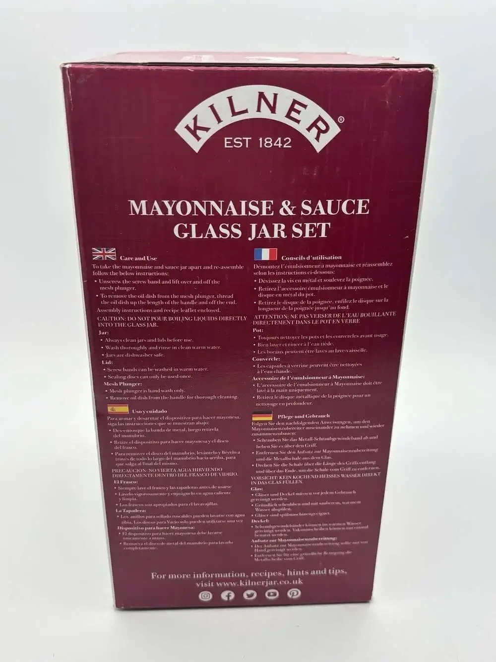 Kilner Mayonnaise & Sauce Glass Jar Set (0.35 Litre / 11.8 US fl oz)